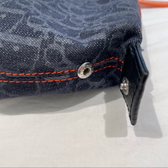 Vintage Authentic Dior Blue Dior Oblique Flight Denim Pouch - Picture 6 of 10